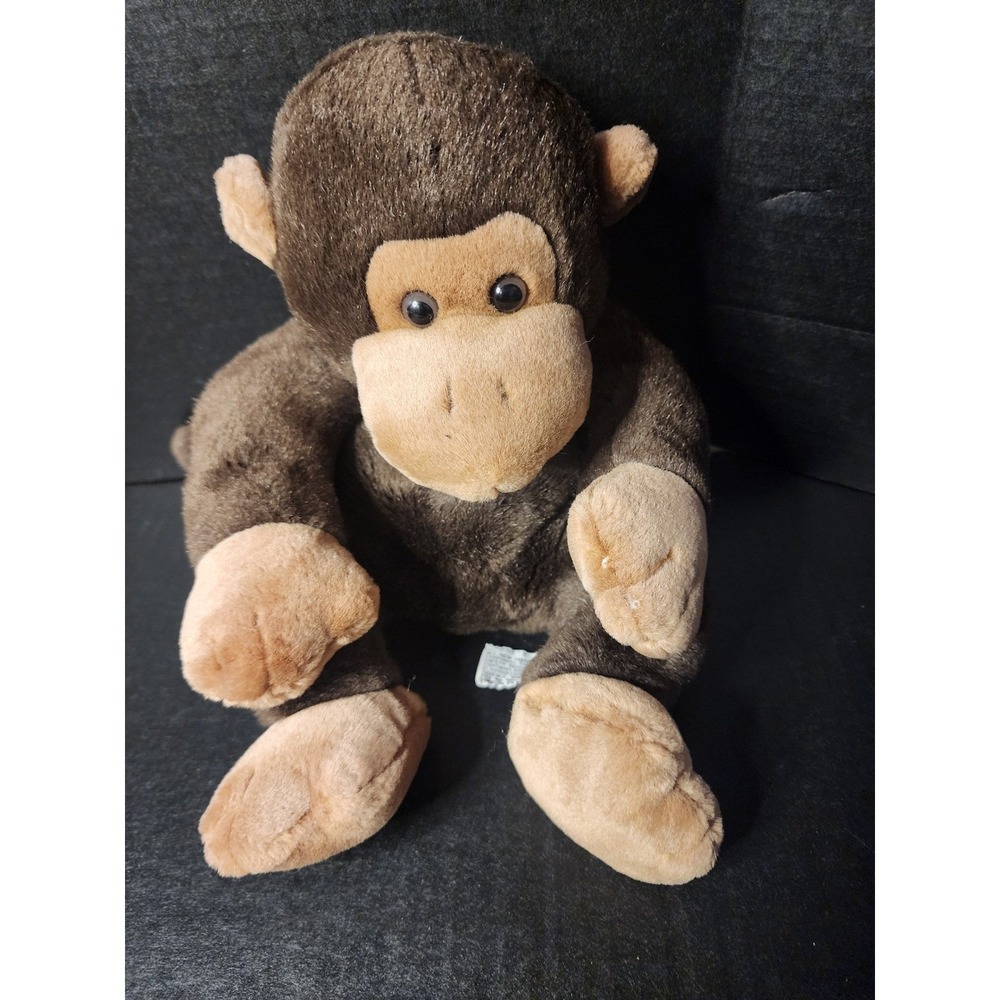 Vintage Russ Berrie Bonkers Puppet Monkey Plush Stuffed Animal Brown Tan 11 inch